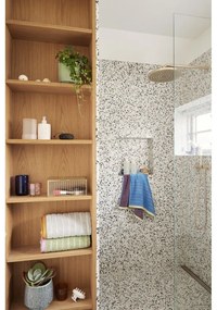 Asciugamano in cotone blu e viola Dora, 50 x 100 cm - Hübsch