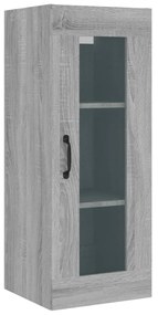 Armadietto pensile a parete grigio sonoma 34,5x34x90 cm