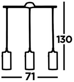 Searchlight 3303-3CC - Lampadario a sospensione con filo DUO 3xE14/60W/230V cromo lucido
