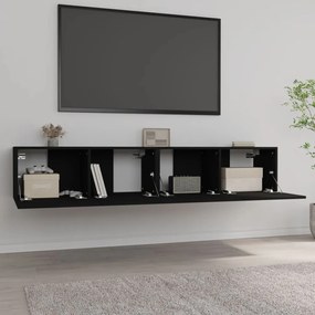 Mobili porta tv 2 pz neri 80x30x30 cm in legno multistrato