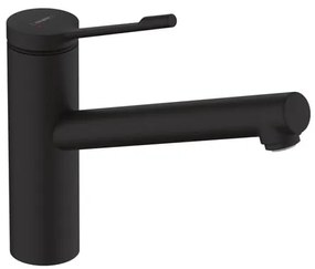 Rubinetto da cucina fisso a collo di cigno Zesis Lean nero verniciato opaco HANSGROHE