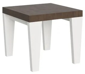 Tavolo allungabile 90x90/246 cm Spimbo Mix piano Noce - gambe Bianco Frassino