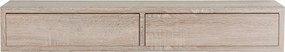 Mensola da Parete con 2 Cassetti 88,2x13,4x20 cm in Fibra di Legno Domino Rovere Sagerau...