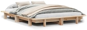 Letto Senza Materasso 140x190 Cm İn Legno Massello Di Pino /