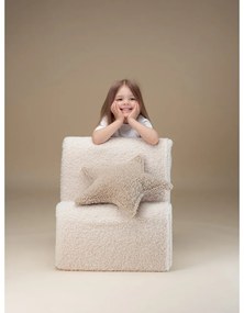 Poltrona per bambini color crema con rivestimento in bouclé Cloud – Wigiwama