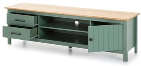 Tavolo TV in legno di pino di colore verde-naturale 158x47 cm Miranda - Marckeric
