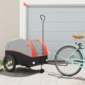 Rimorchio Da Bici Nero E Arancione 45 Kg İn Ferro /
