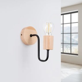 Sollux SL.1668 - Applique TIMBO 1xE27/15W/230V nero/beige/faggio