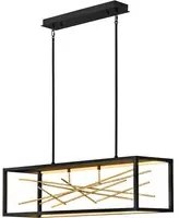 Lampadario Industrial Nordico Styx Acciaio Nero Oro Led Integrato 55W 3000K