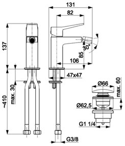 KFA Armatura 4527-015-44 - Miscelatore per bidet + piletta MALAGA bianca