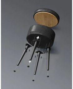 Sgabello in pelle CORE nero