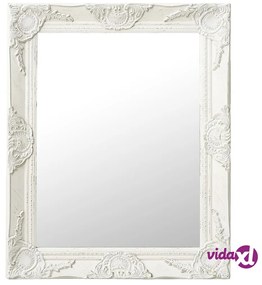 vidaXL Specchio da Parete Stile Barocco 50x60 cm Bianco