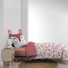Set copripiumino e federa da bambini bianco/rosa in cotone per letto singolo 140x200 cm Bichette – douceur d'intérieur