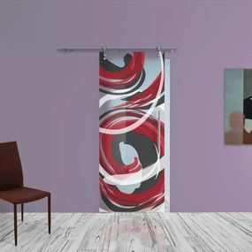 Porta scorrevole Energy in inox multicolore, L 88 x H 215 cm, con binario Lux Sinistra