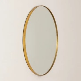 Specchio da parete rotondo in metallo Fransees Dorato - Sklum