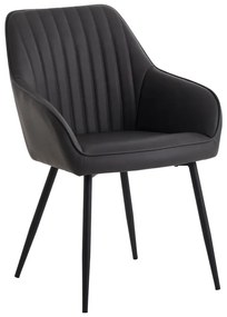 Set di sedie da pranzo grigio scuro in imbottito con braccioli 2 pz Nolan Stripe – Unique Furniture