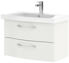Mobile da bagno sospeso sotto lavabo L 75 x H 49 x P 42.7 cm bianco lucido, 2 cassetti PELIPAL Solitaire