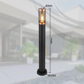 Globo 31588BC - Lampada da esterno BOSTON 1xE27/23W/230V IP44 80 cm nero/rame