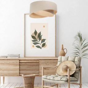 Maco Design Lampada a sospensione Boho, crema/beige, Ø 50 cm, altezza 23 cm, lino