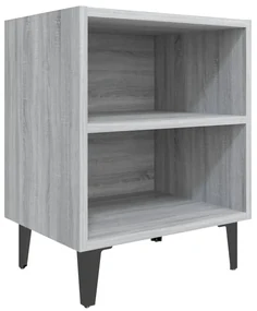 Comodino con gambe in metallo grigio sonoma 40x30x50 cm
