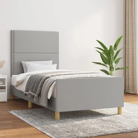 Giroletto Senza Materasso Grigio Chiaro 80x200 Cm Tessuto /