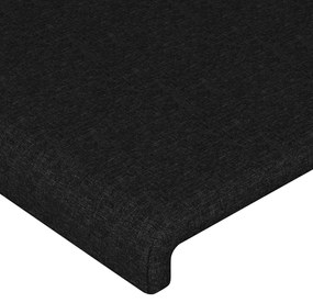 Testiera ad orecchio nera 83x23x118/128 cm in tessuto