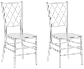 Set di 2 sedie plastica trasparente CLARION Beliani