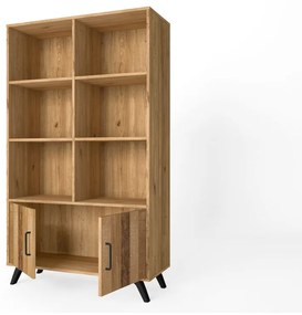 Libreria in rovere decorato in colore naturale 92x160 cm Nordic - Marckeric