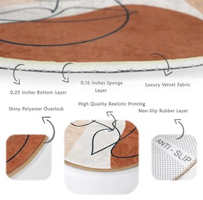 Tappeto rotondo lavabile di colore mattone adatto agli aspirapolvere robot ø 80 cm Comfort - Mila Home