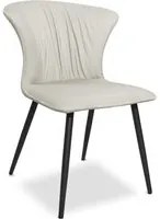 Sedia Core colore beige con gambe in metallo nero