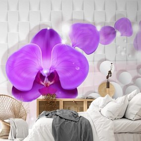 Carta da parati – Orchidea su sfondo astratto