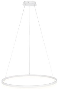 Lampada a sospensione di design bianca 80 cm con LED dimmerabile a 3 step - Anello