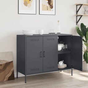 Credenza antracite 100,5x39x79 cm in acciaio laminato a freddo