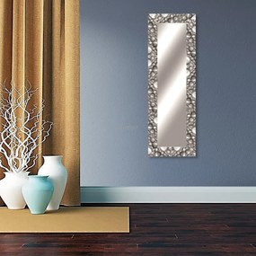 Specchio Vesuvio rettangolare in legno argento 158 x 58 cm