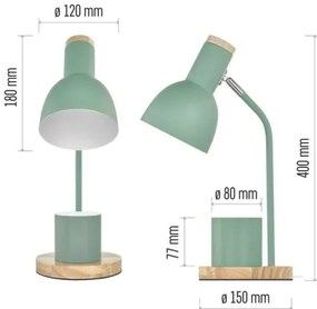 Lampada da tavolo POPPY 1xE27/25W/230V verde