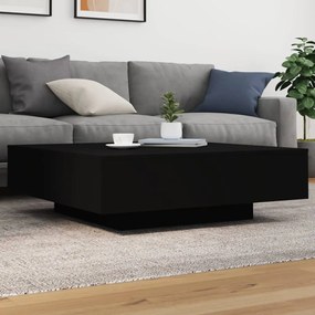 Tavolino Da Salotto Nero 100x100x31 Cm İn Legno Multistrato /