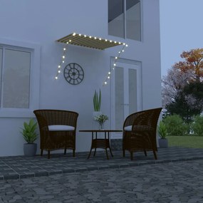 Tenda Da Sole Retrattile Con Led 150x150 Cm Giallo E Bianco /