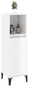 Armadietto bagno bianco lucido 30x30x100cm in legno multistrato
