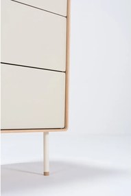 Cassettiera alta bianca in legno di quercia con 3 cassetti 60x100 cm Fina - Gazzda