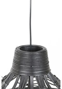 Lampada da soffitto nera con paralume in rattan ø 42 cm Pocita - Light &amp; Living