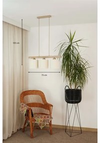 Brilagi - Lampadario a sospensione con filo FOREST 3xE27/15W/230V pino/marrone/color crema