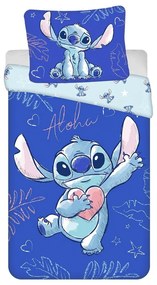 Set copripiumino e federa da bambini blu in cotone per letto singolo 140x200 cm Lilo & Stitch "Aloha" – Jerry Fabrics