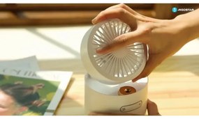 Aigostar - Mini ventilatore da tavolo wireless con umidificatore 10W/5V bianco