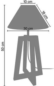 Tosel  Lampade d’ufficio lampada da comodino tondo legno taupe  Tosel