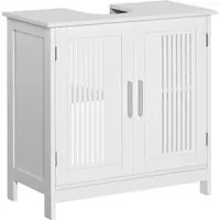 Mobile Sotto Lavabo Bagno 2 Ante 60x30x60 cm in MDF Bianco