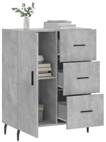 Credenza grigio cemento 69,5x34x90 cm in legno multistrato