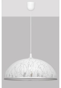 Lampadario su filo CIRCLE 1xE27/15W/230V bianco