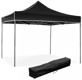 Gazebo richiudibile pieghevole 3 X 3 Nero ricoperto in PVC impermeabile