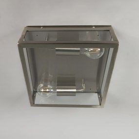 Lampada da soffitto da esterno quadrata moderna in acciaio 2 luci - Rotterdam