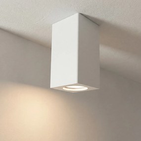 Plafoniera Quadrata 70x70mm h140mm GU10 in Gesso Pitturabile